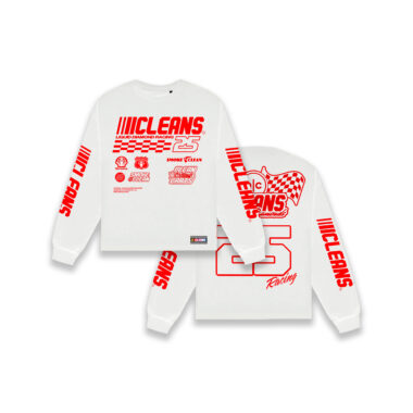 Cleans Racer Wht Longsleeve